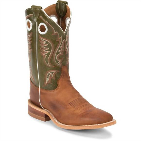 NEW JUSTIN BOOTS men\'s bent rail western boot with ponteggio cowhide foot - wide main image 4
